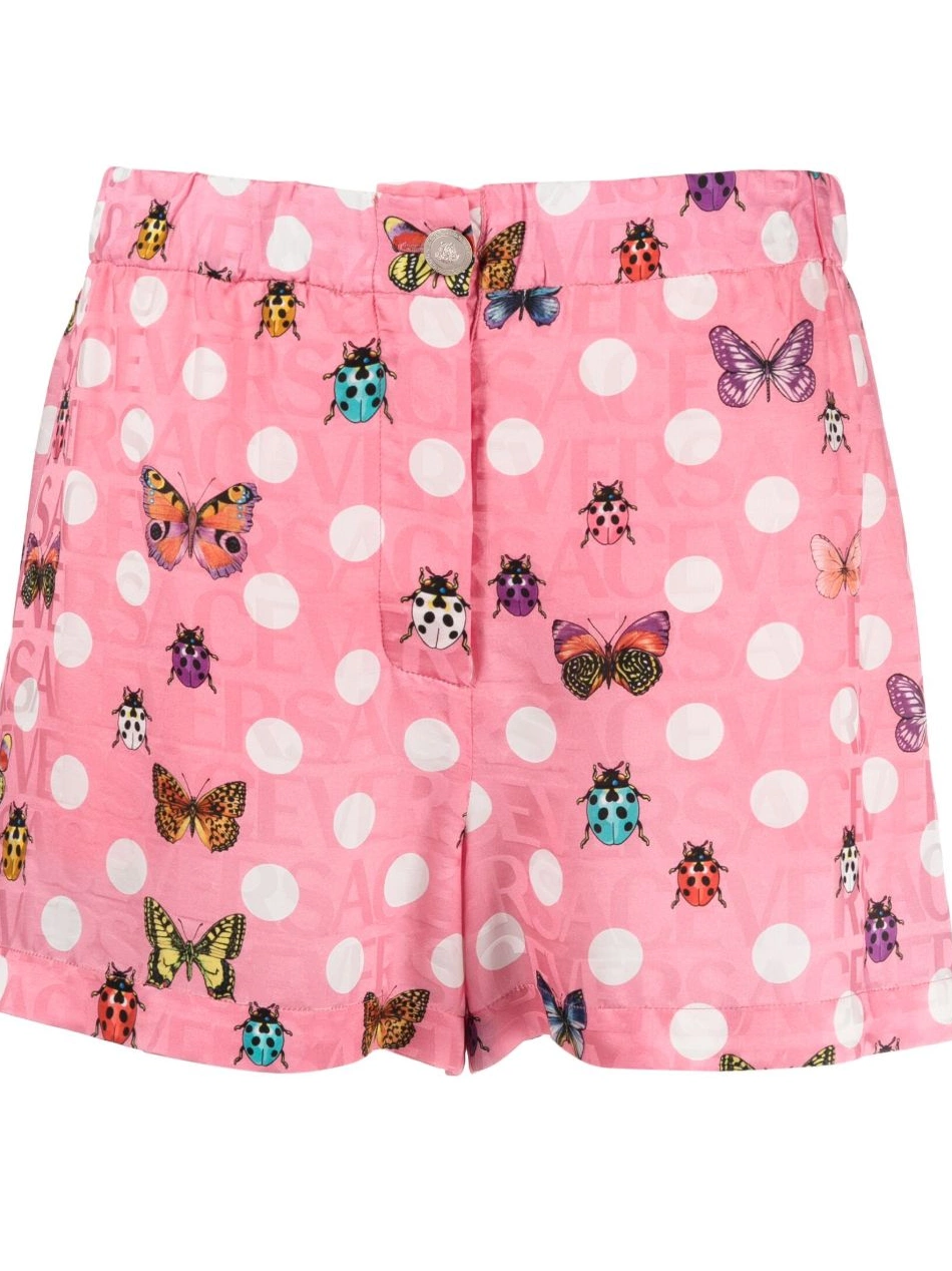 Cheap Women shorts Versace Butterflies-print silk-blend 0404